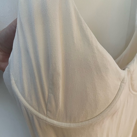 Reformation Sigrid Corset Milkmaid cream/off white midi dress wired cups size 12 - Picture 14 of 15